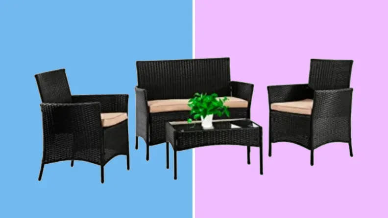 Set up your outdoor space with an elegant patio set.