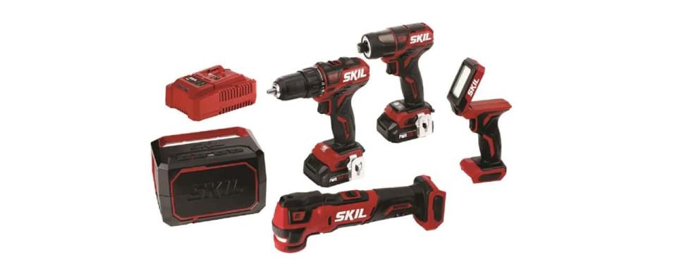 SKIL PWR CORE 12 5-Tool 12-Volt Brushless Power Tool Combo Kit Case