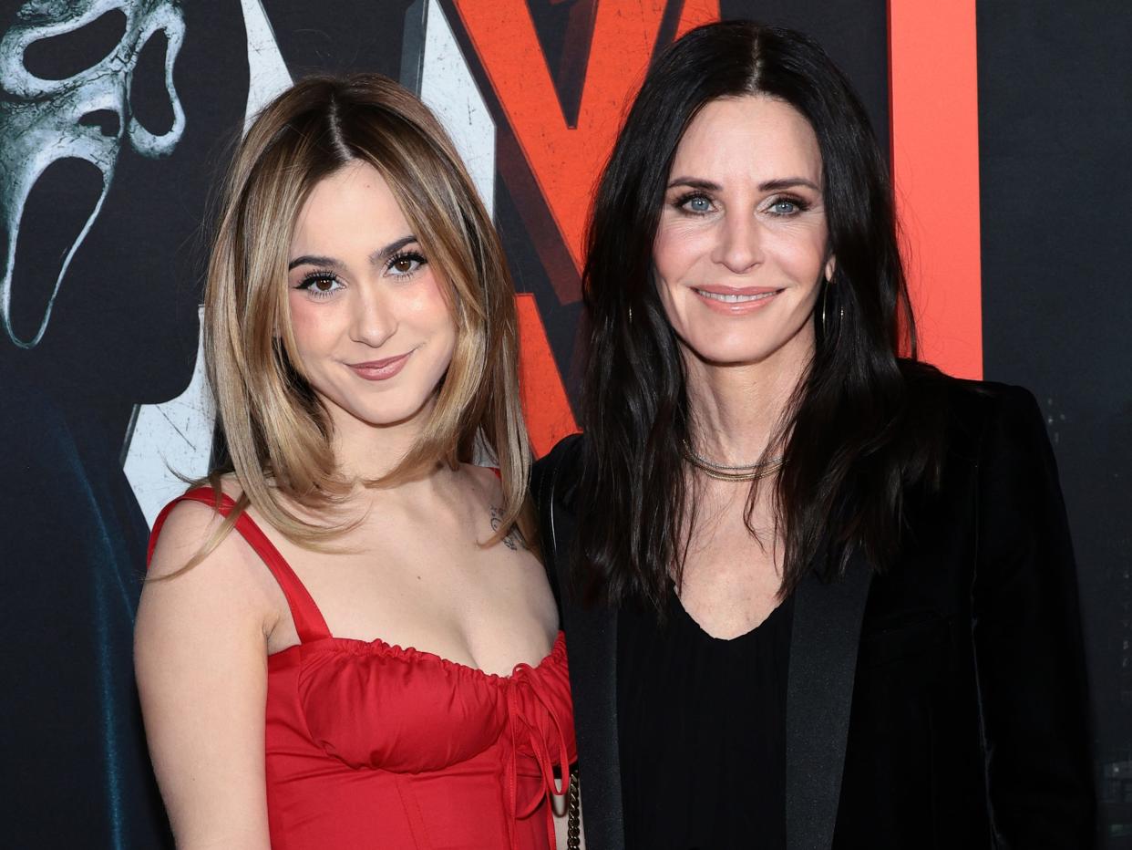 Coco Arquette and Courteney Cox attend the world premiere of Paramount's "Scream VI" at AMC Lincoln Square Theater on March 06, 2023 in New York City.