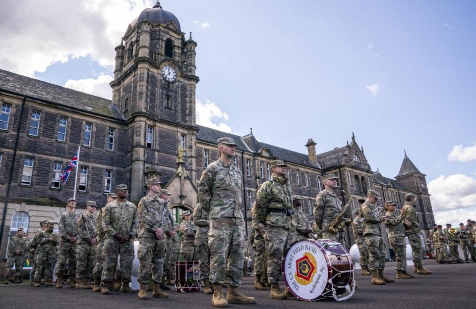 Members of the US Army Field Band during the rehearsal (Jane Barlow/PA) (PA Wire)