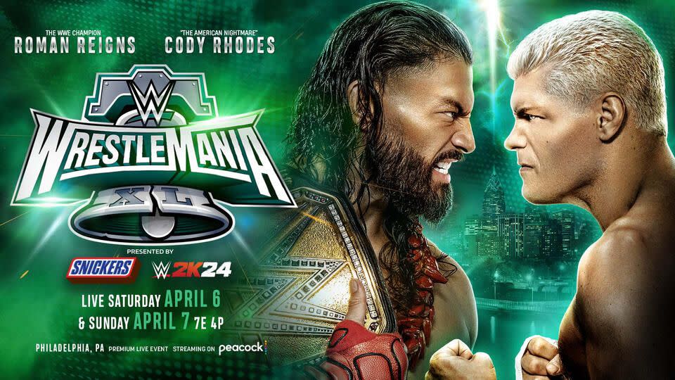 wrestlemania xl roman reigns vs cody rhodes