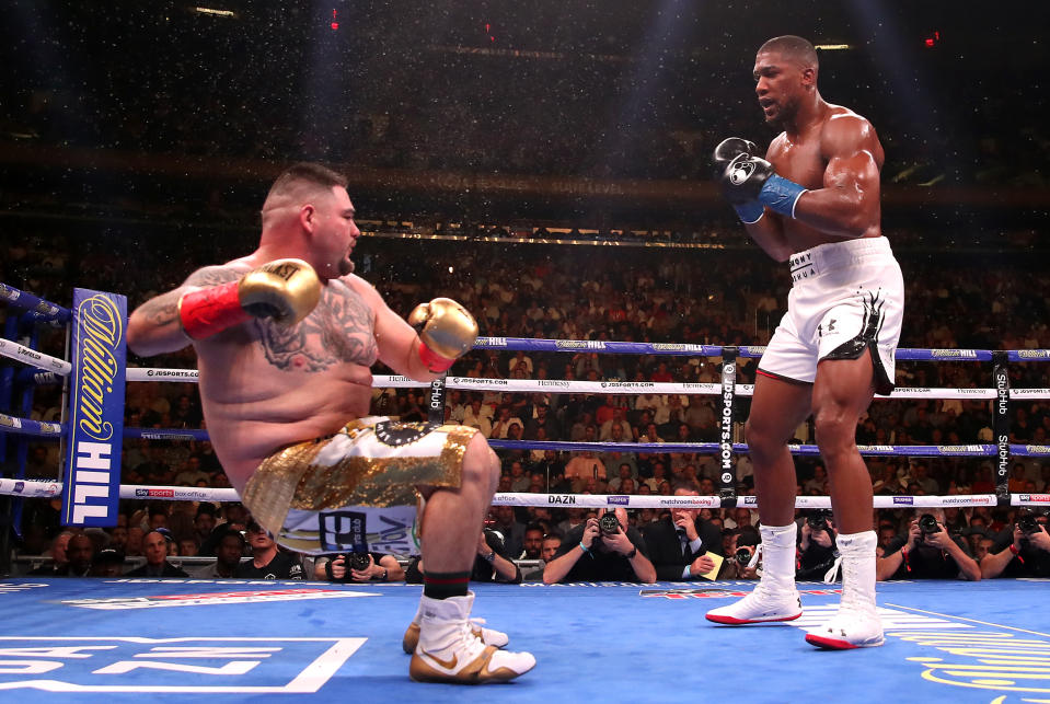 Anthony Joshua (right) in action against Andy Ruiz Jr in the WBA, IBF, WBO and IBO Heavyweight World Championships title fight at Madison Square Garden, New York.