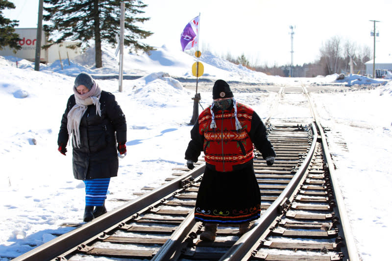 Protest in support of the indigenous Wet'suwet'en Nation's hereditary chiefs,in Moncton, New Brunswick