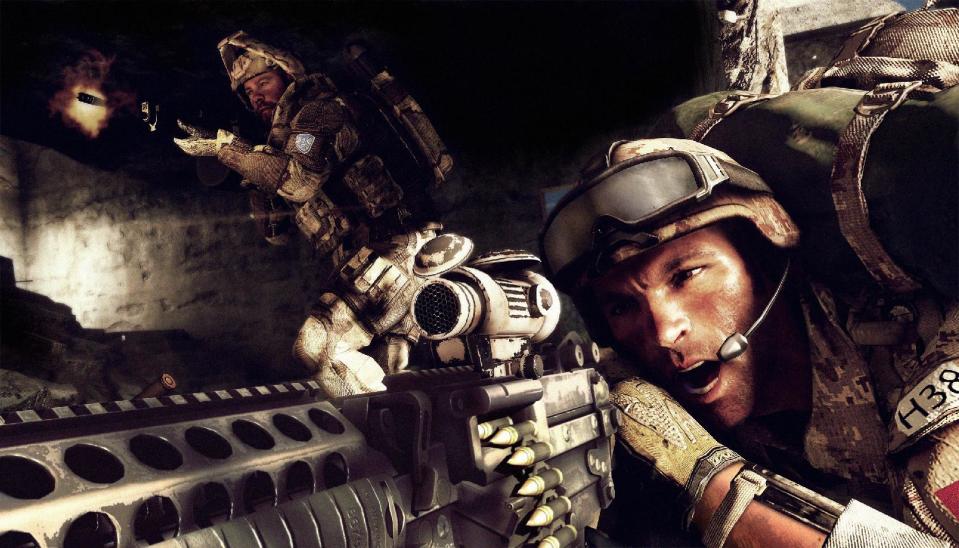 This undated publicity photo provided by Electronic Arts Inc. shows a scene from the video game "Medal of Honor: Warfighter." Navy officials said last week that seven members of the secretive Navy SEAL Team 6, including one involved in the mission to take down Osama bin Laden, were reprimanded for disclosing classified information to the creators of "Warfighter," a modern-day, first-person shooter from developer Danger Close Games and publisher Electronic Arts Inc. released Oct. 23, 2012. (AP Photo/Electronic Arts Inc.)