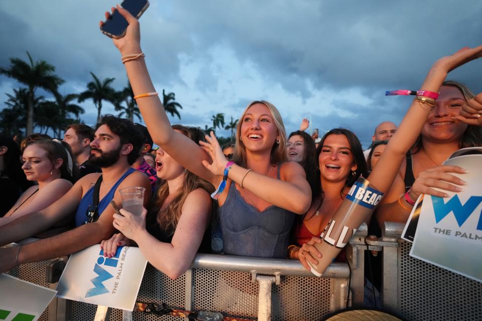 People enjoy the performance by Shaggy at SunFest 2024 on Friday, May 3, 2024 in downtown West Palm Beach.
