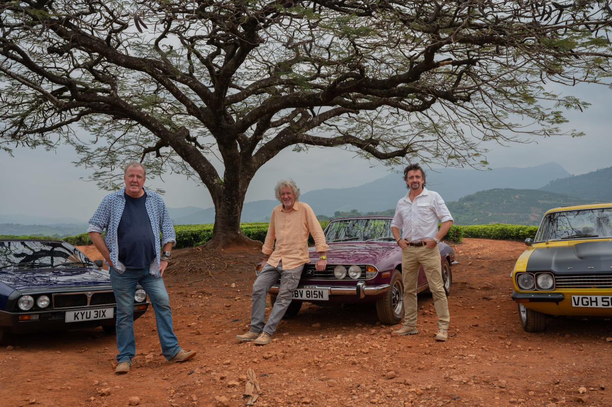 Jeremy Clarkson, James May and Richard Hammond in The Grand Tour: One for the Road