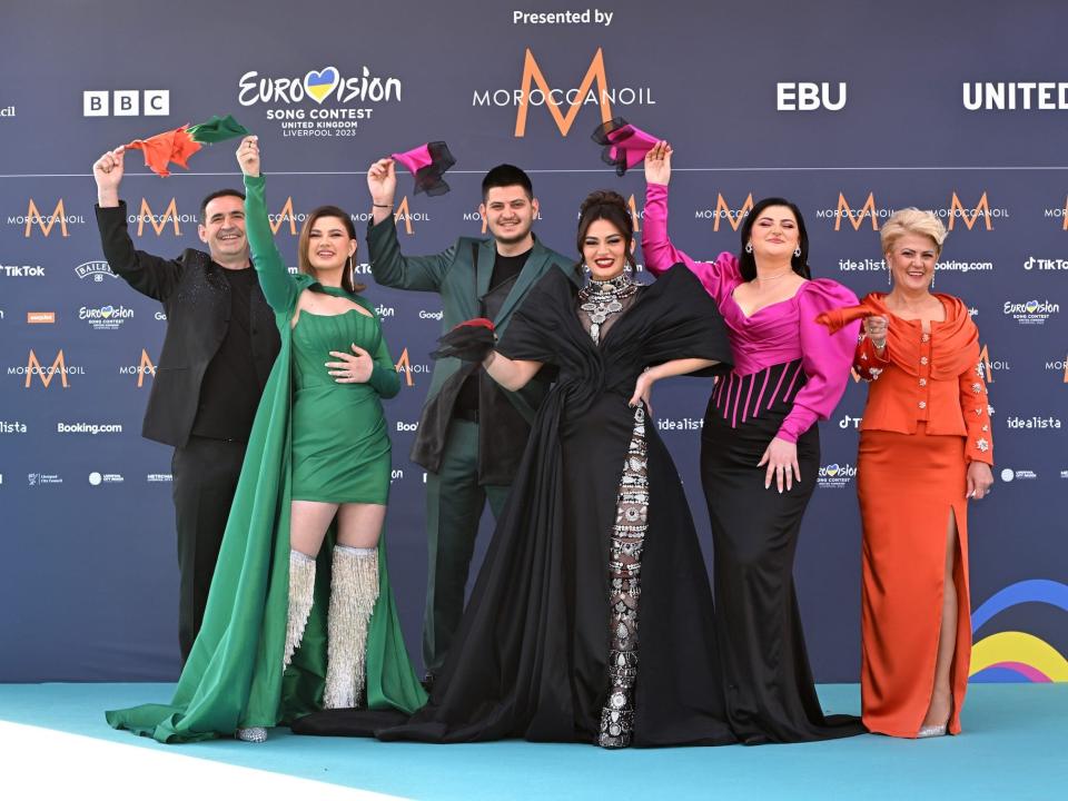 Albina & Familja Kelmendi attends the 2023 Eurovision Song Contest opening ceremony.