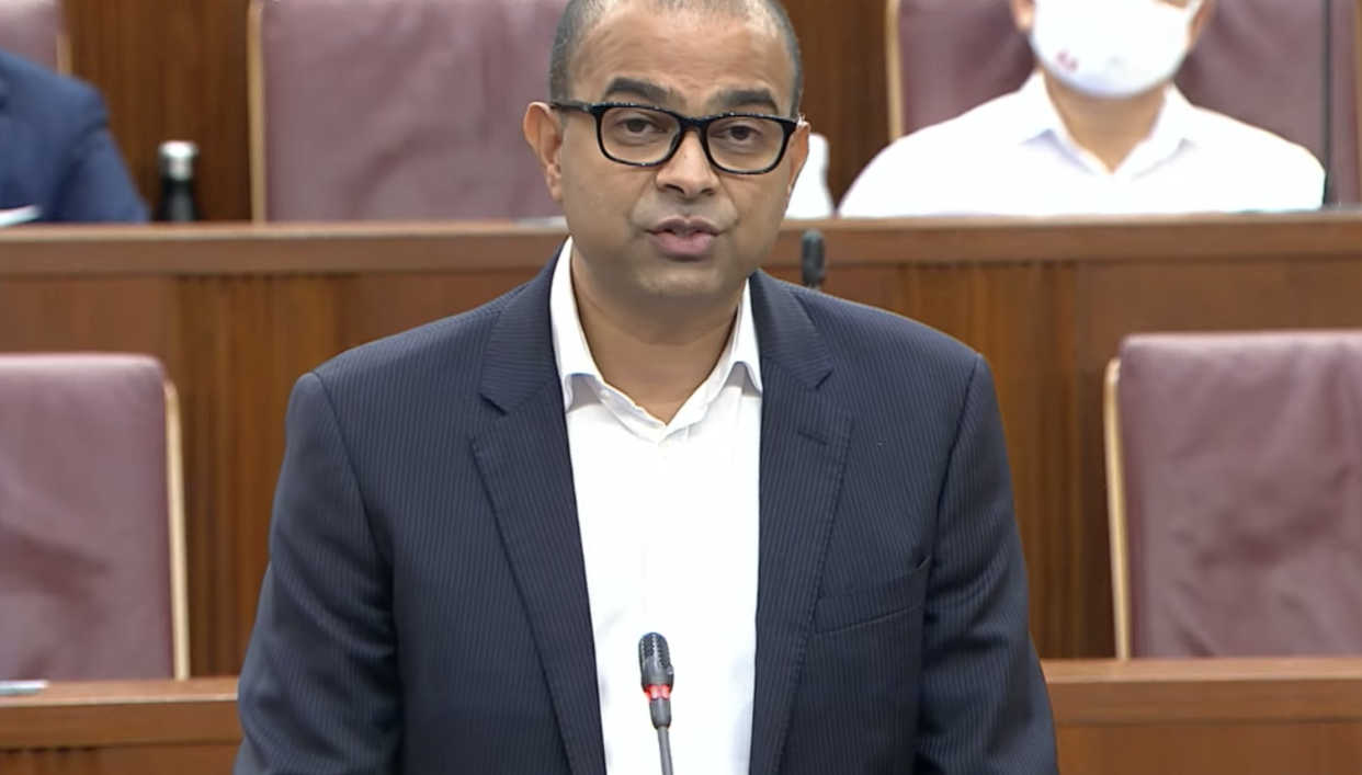 Senior Minister of State for Transport and Health Janil Puthucheary addresses Parliament on Monday, 1 February 2021. (PHOTO: Screengrab from Ministry of Communications and Information YouTube channel)