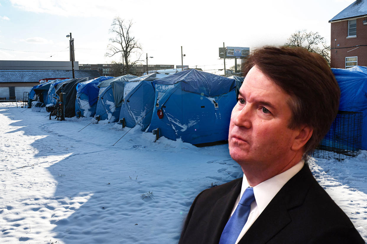 Homeless tents; Kentucky; Brett Kavanaugh Photo illustration by Salon/Getty Images