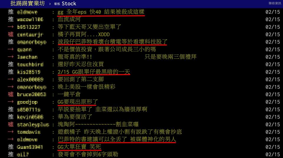 巴菲特出清8成以上台積電持股，成為今日台股社群熱議話題（圖／翻攝自PTT）