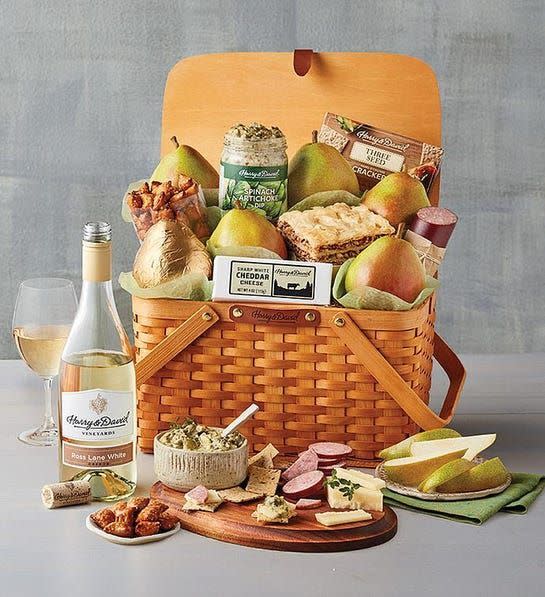 8) Picnic Basket Gift with Wine