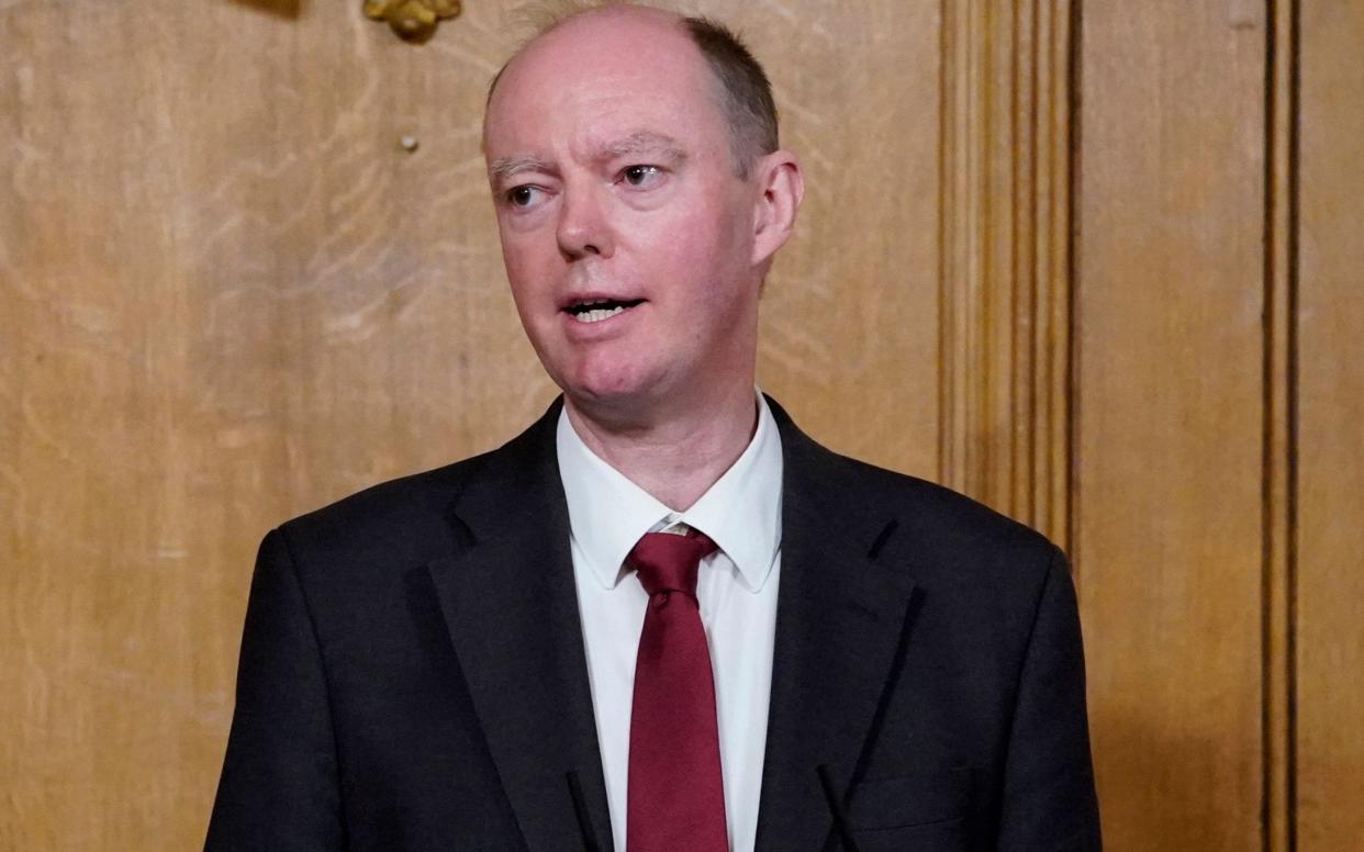 Professor Chris Whitty speaks at Friday's Downing Street news conference - Andrew Parsons/Shutterstock