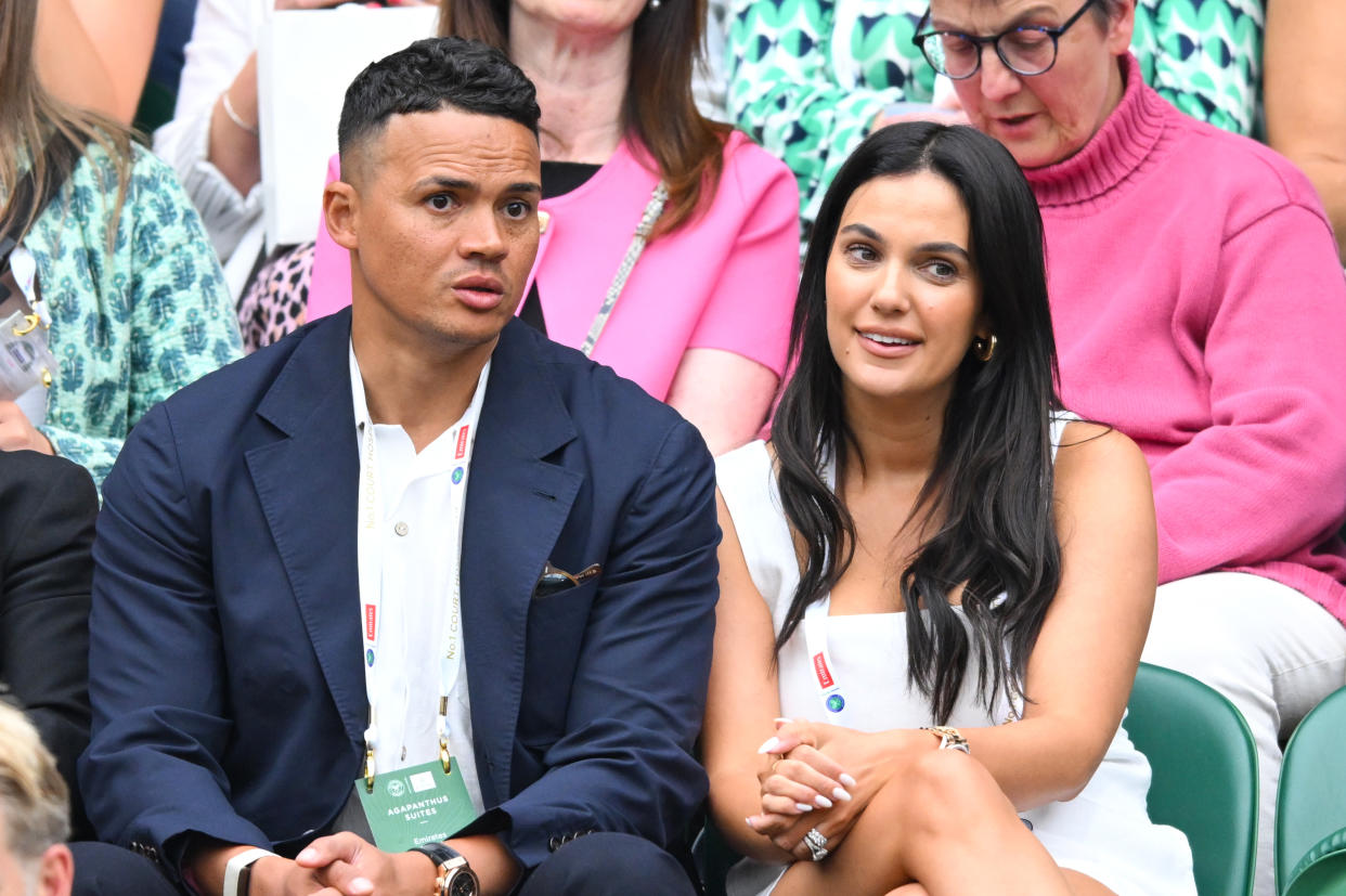 Jermaine Jenas and Ellie Penfold at Wimbledon. (Getty)