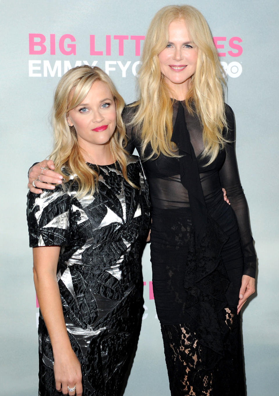 <p>The <i>Big Little Lies</i> stars glammed up in black dresses for a screening of their series for Emmy Awards voters in L.A. Sounds like the question of <a rel="nofollow noopener" href="http://deadline.com/2017/07/nicole-kidman-sex-scenes-reese-witherspoon-big-little-lies-emmys-hbo-1202135862/" target="_blank" data-ylk="slk:a second season;elm:context_link;itc:0;sec:content-canvas" class="link ">a second season</a> is still up in the air. (Photo: FilmMagic/FilmMagic for HBO) </p>