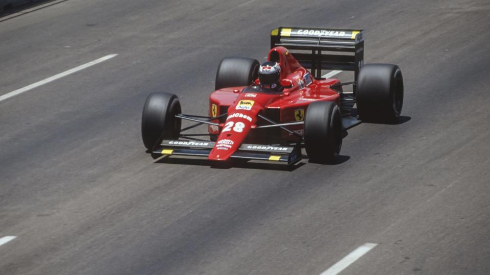 Gerhard Berger in a Ferrari at the Formula 1 US Grand Prix in 1989