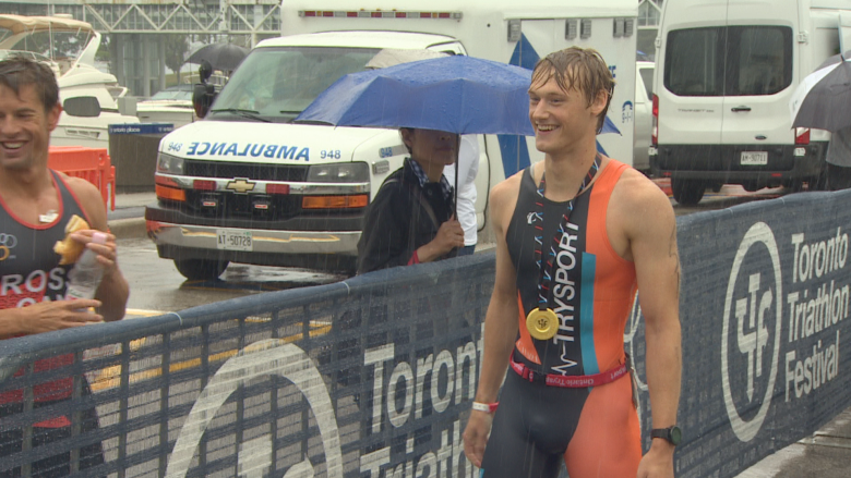 Hundreds take part in rain-soaked Toronto Triathlon Festival