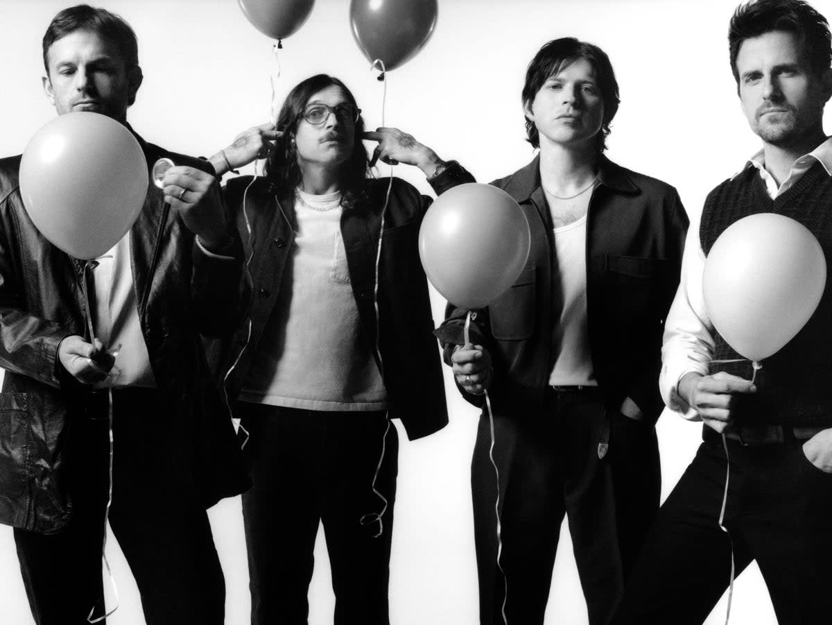 Having a ball: Kings of Leon in promotional photos for their new album (Press)
