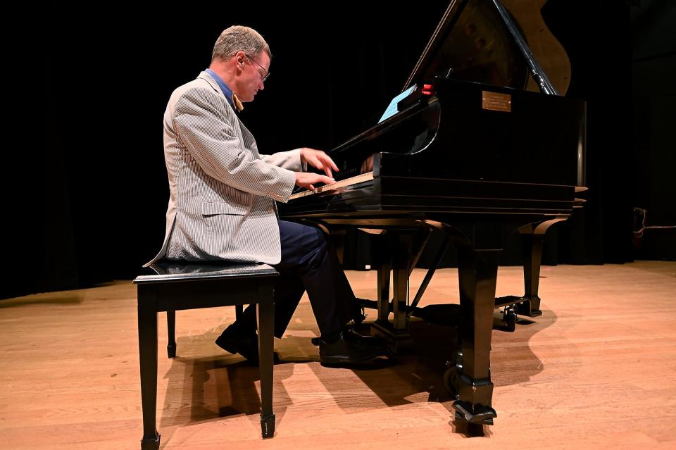 Malcolm Halliday plays the piano at Southgate at Shrewsbury, where he performed a recital earlier this summer.