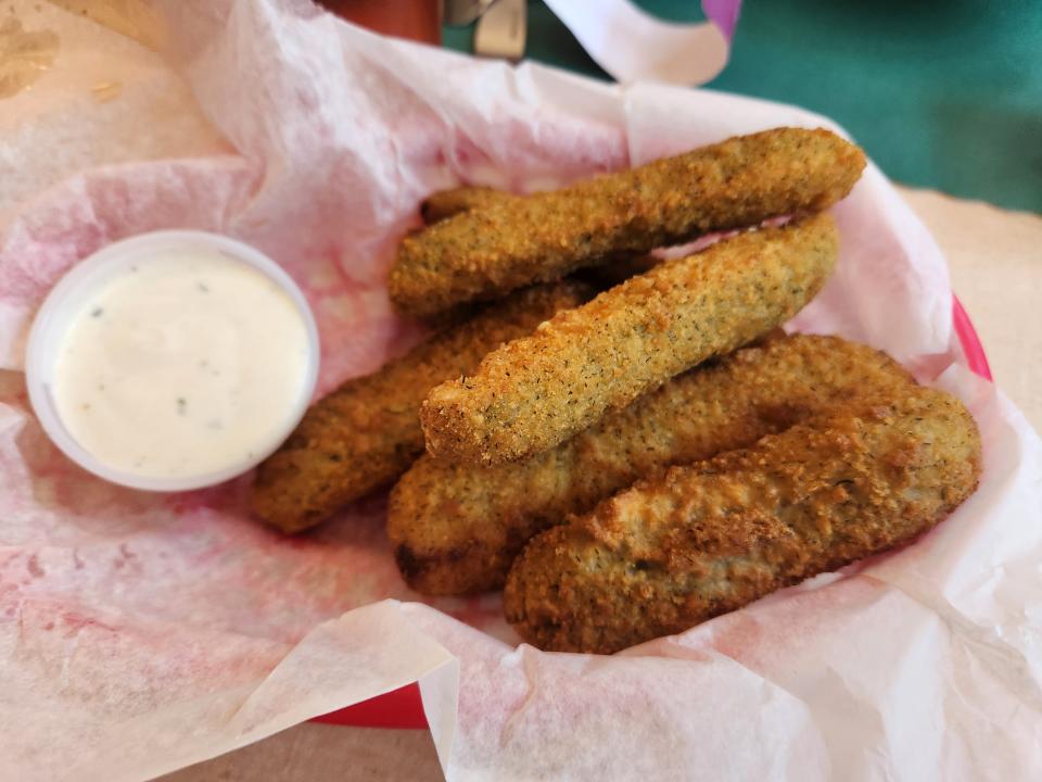 Fried pickles at Knoebels Alamo restaurant.