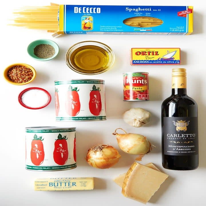 Ingredients for Spaghetti With Anchovy Sauce