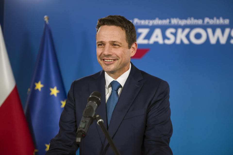 Rafal Trzaskowski's Press Conference in Warsaw, Poland - 2 Jul 2020