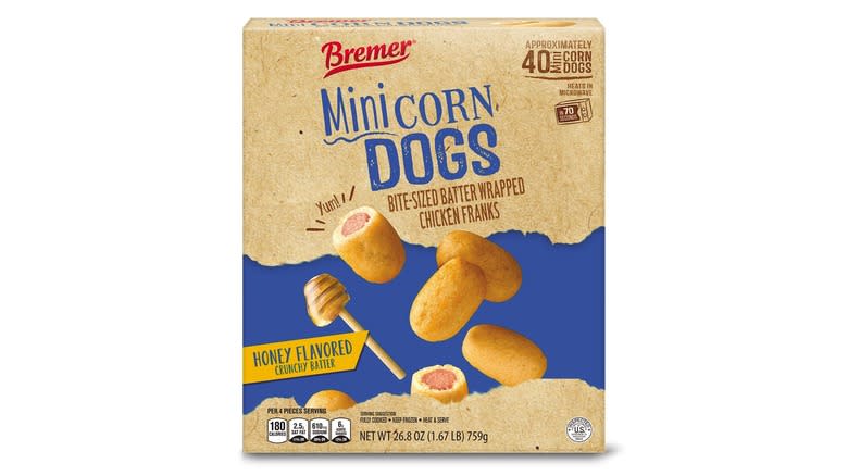 Mini corn dogs product box