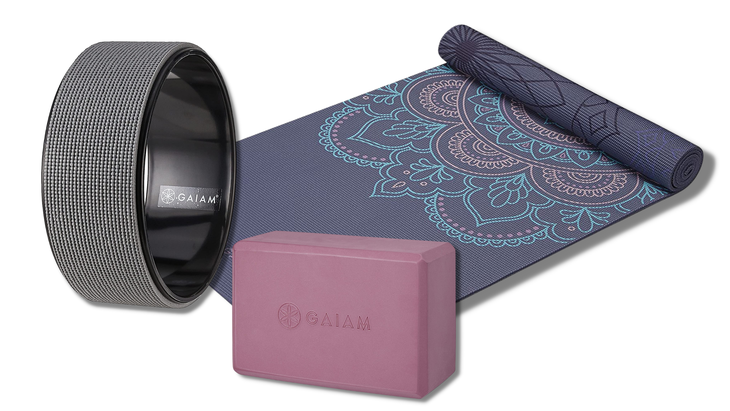 Assortment of Gaiam yoga products for Amazon Prime Day
