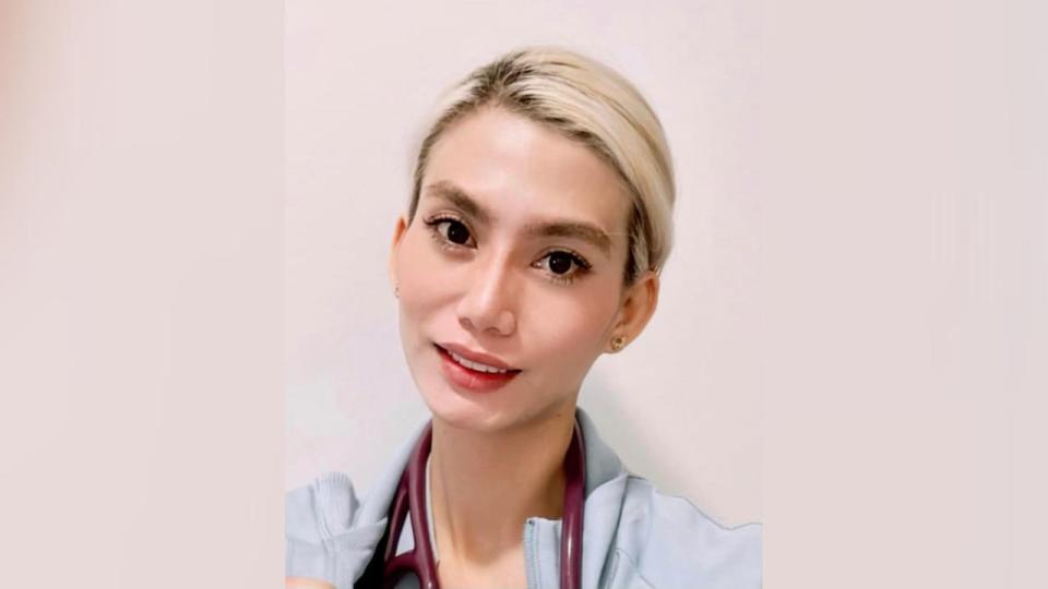 Charrybelle Talaue is not and has never been registered as a nurse, according to the B.C. College of Nurses and Midwives. (Central Saanich Police Service - image credit)