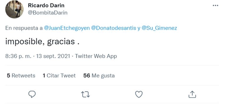 La tajante respuesta de Darín tras la postulación que hiciera de Santis