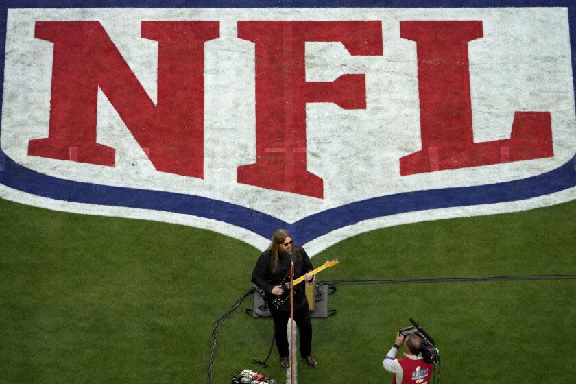 Recording artist Chris Stapleton performs the national anthem prior to the NFL Super Bowl 57