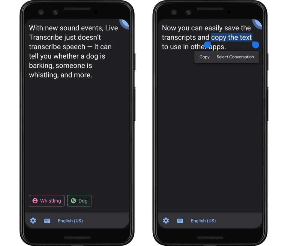 Android Live transcribe