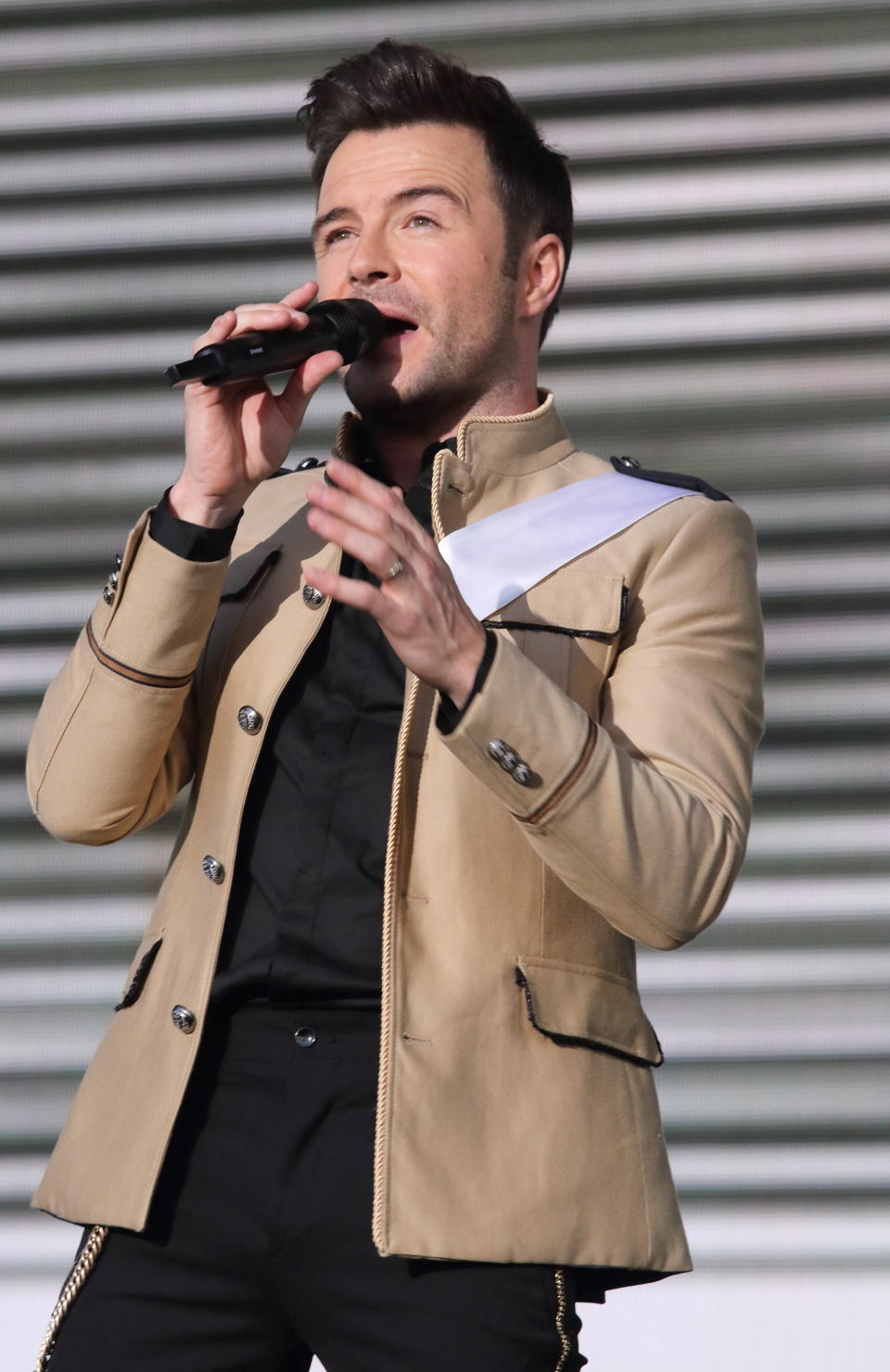 Shane Filan of an Irish Pop vocal group (Westlife) performs live on stage at the BBC Radio 2 Live in Hyde Park, London. (Photo by Keith Mayhew / SOPA Images/Sipa USA)