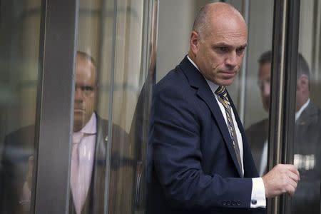 Long Island Rail Road union chief negotiator Anthony Simon exits after meetings with the Metropolitan Transportation Authority (MTA) in New York July 16, 2014. REUTERS/Brendan McDermid