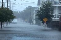 <p>The rains are blinding in Charleston on Sept. 30. </p>