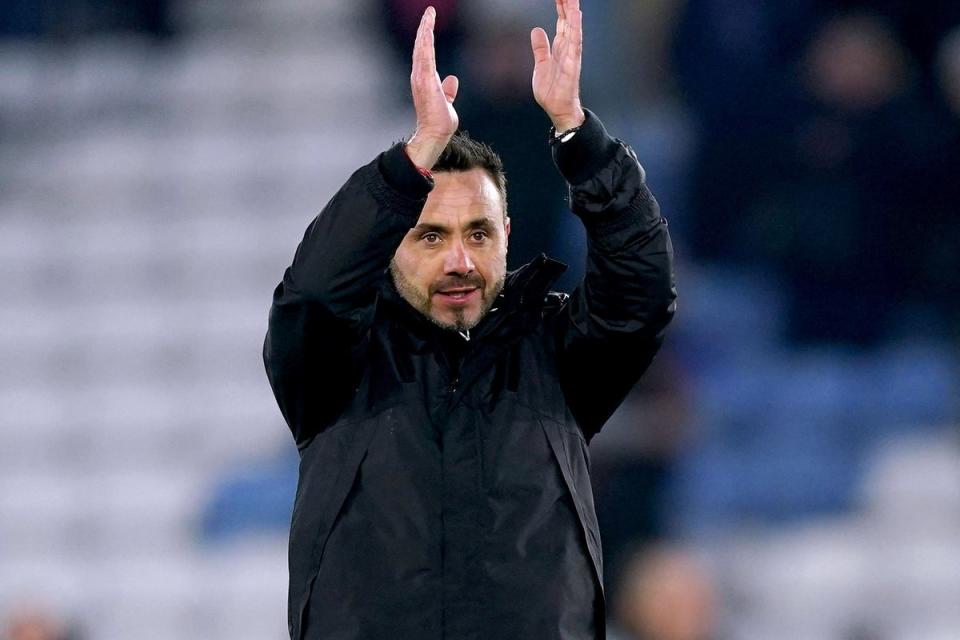 Roberto De Zerbi (pictured) felt Brighton should have had a penalty after Luke Thomas tripped Danny Welbeck (Mike Egerton/PA) (PA Wire)