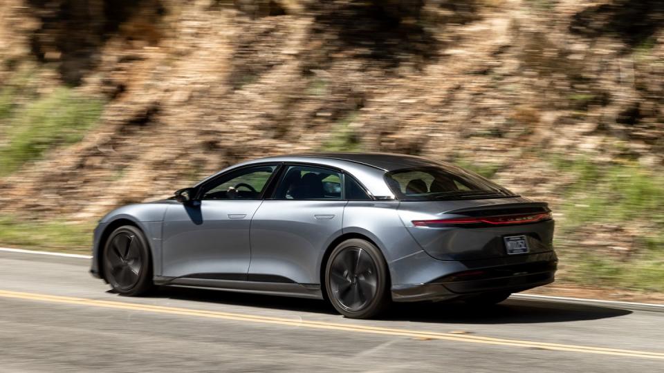 2024 lucid air on hilly road