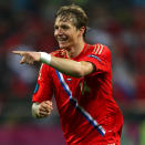 Nom: Roman Pavlyuchenko<br>Poste: Attaquant<br>Date de naissance (Âge): 15/12/1981 (30)<br>Pays: Russie<br>Numéro: 14<br>Club: Lokomotiv Moskva (Russie RUS)