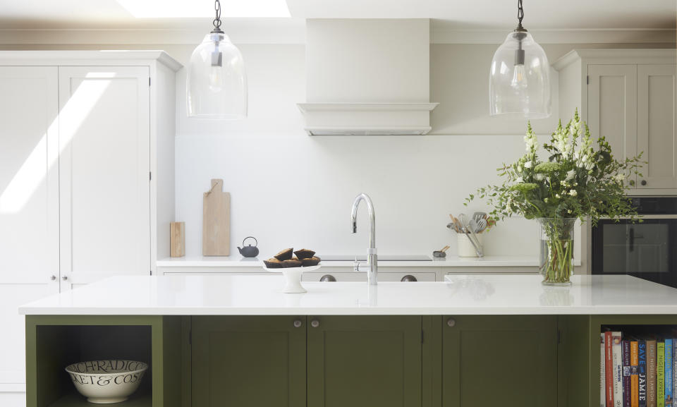 10. Paint your kitchen island in a contrasting shade