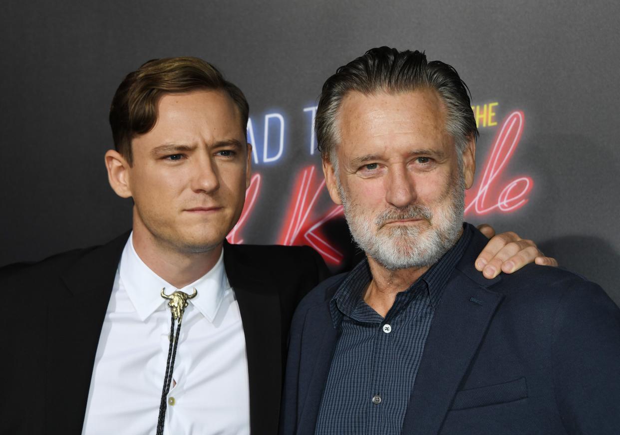 Actors Lewis Pullman and Bill Pullman arrive for the premiere Of 20th Century FOX's Bad Time at the El Royale at the TCL Chinese Theater in Hollywood, California on September 22, 2018. (Photo by Mark RALSTON / AFP)        (Photo credit should read MARK RALSTON/AFP via Getty Images)