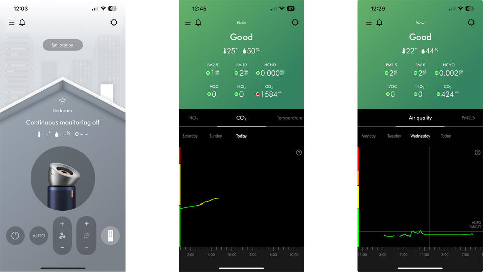 Dyson Purifier Big+Quiet Formaldehyde iOS app screenshots