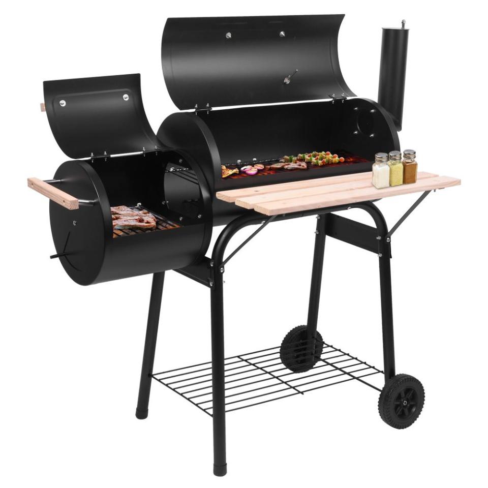 15) Portable Charcoal Grill with Offset Smoker