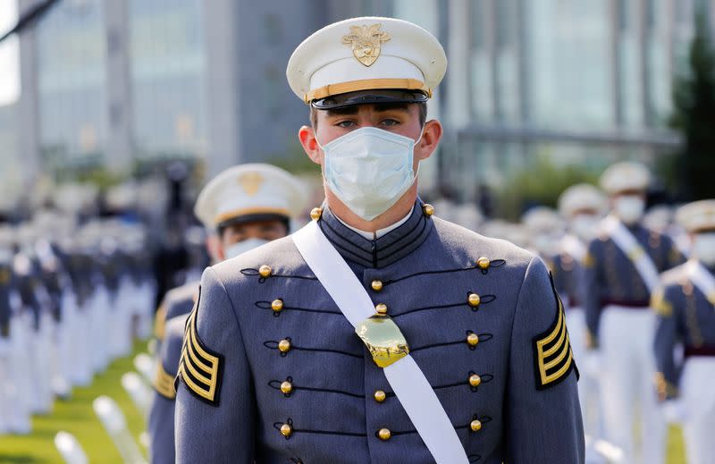 U.S. President Donald Trump delivers commencement address at the 2020 United States Military Academy Graduation Ceremony at West Point, New York