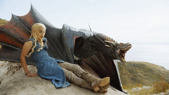 Daenerys Targaryen with one of her dragons in season 4 of HBO's "Game of Thrones."