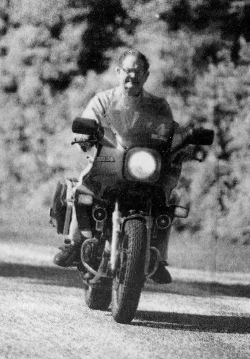 Irénée du Pont, then 80, is shown in this 2000 photo riding a motorcycle on his Granogue estate. Du Pont liked to call himself a "motorhead."