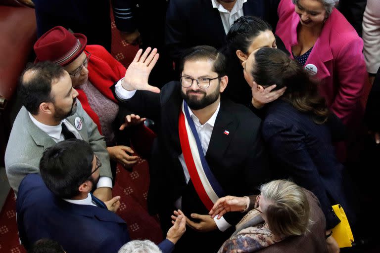 Gabriel Boric, en el Congreso. (FRANCESCO DEGASPERI / AFP)