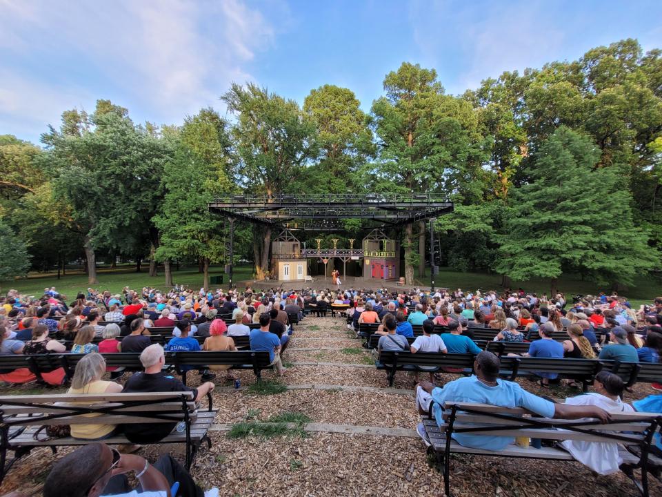 Louisvillians attend a play at the Kentucky Shakespeare Festival.