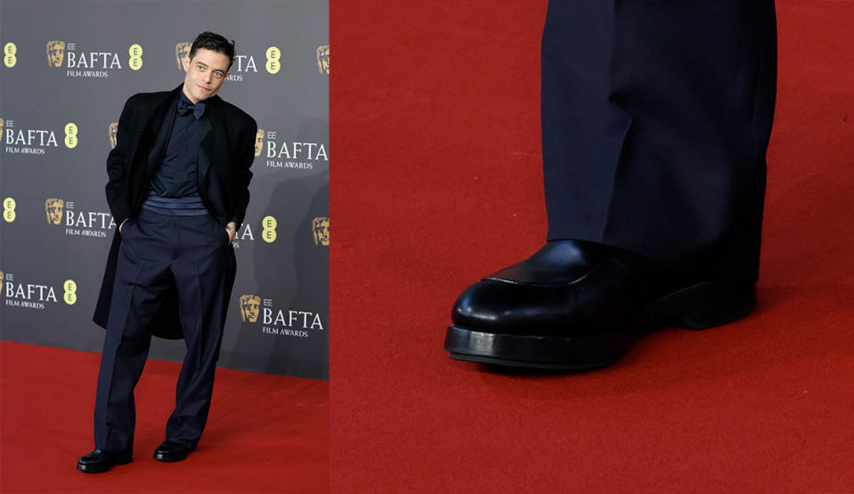 BAFTAs, BAFTA Awards, celebrity style, red carpet fashion, Rami Malek