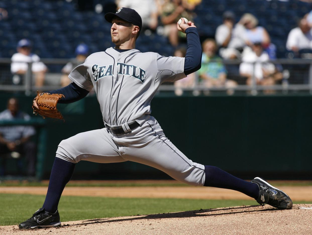 Ryan Feierabend’s first run through the majors wasn’t particularly fruitful. (Ed Zurga/AP)