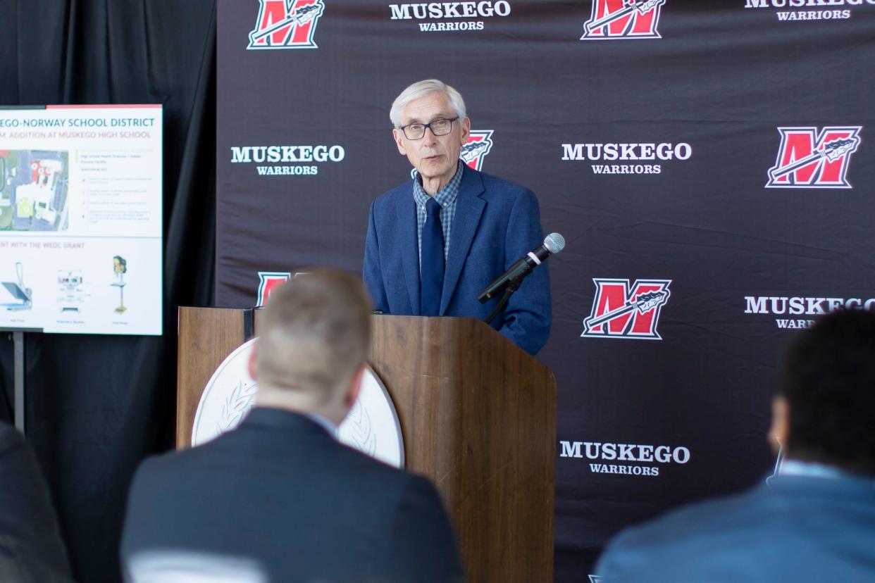 Wisconsin Gov. Tony Evers announces that Muskego-Norway and 17 other school districts are recipients of a Fabrication Laboratories Grant from the  Wisconsin Economic Development Corporation.