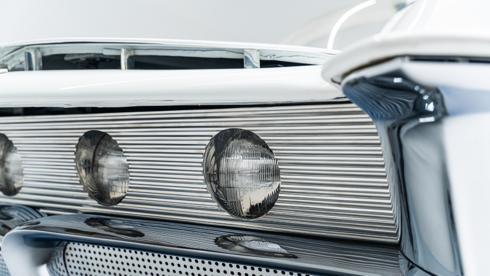 back end of a vintage car